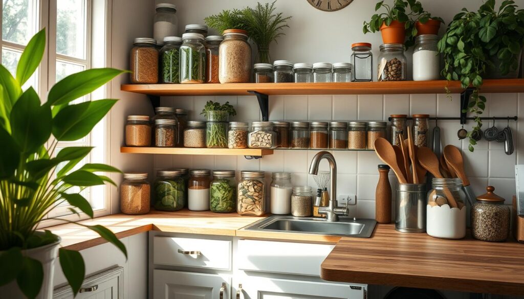 small kitchen organization